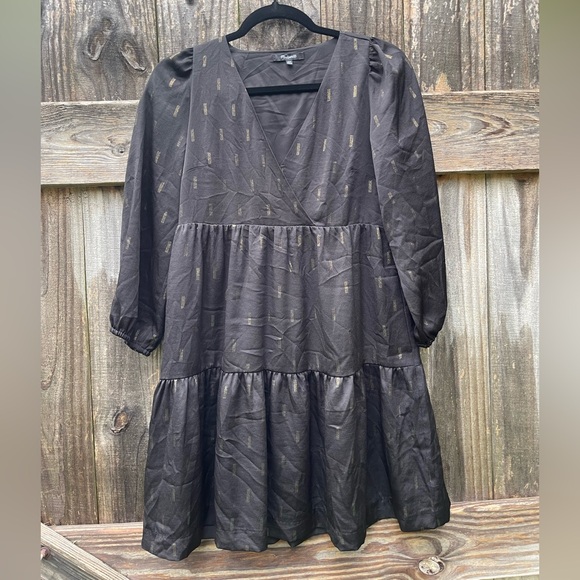 Madewell Black Dress with Gold Details - Picture 1 of 9